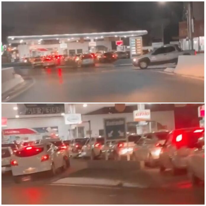 Fila em posto de Cuiabá